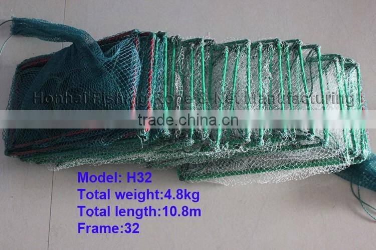 32 sections mesh strech 1.5cm Crab Pot for fishing in deep sea, shallow sea