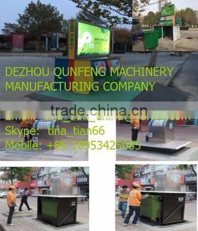 Waste bins/rubbish bin/trash box used stationary hydraulic underground garbage bin Intelligent Solar Garbage Transfer Bin