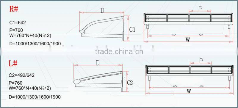 Fixed system aluminium windows rain awning, canopy for sale