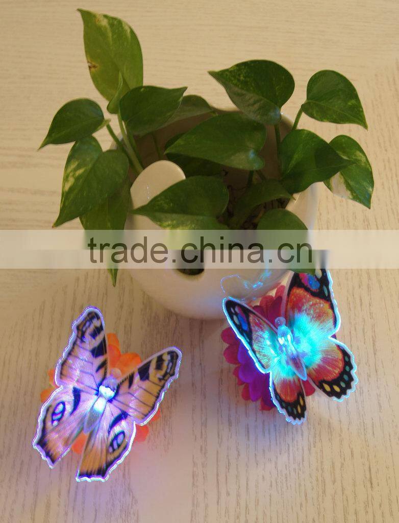 LED fiber optic butterfly Chrismas butterfly LED butterfly Flashing Multi-Color Changing Fiber Optic LED Butterfly