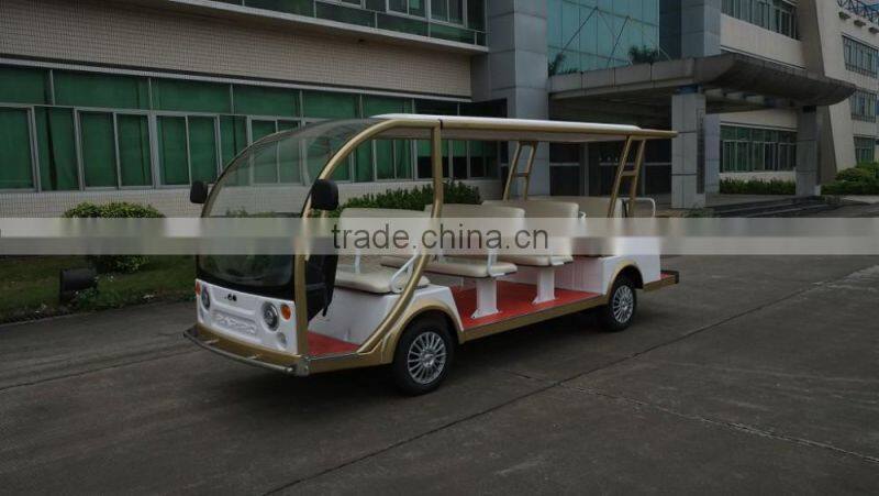 Latest model amusement park 14 passenger electric tourist shuttle bus