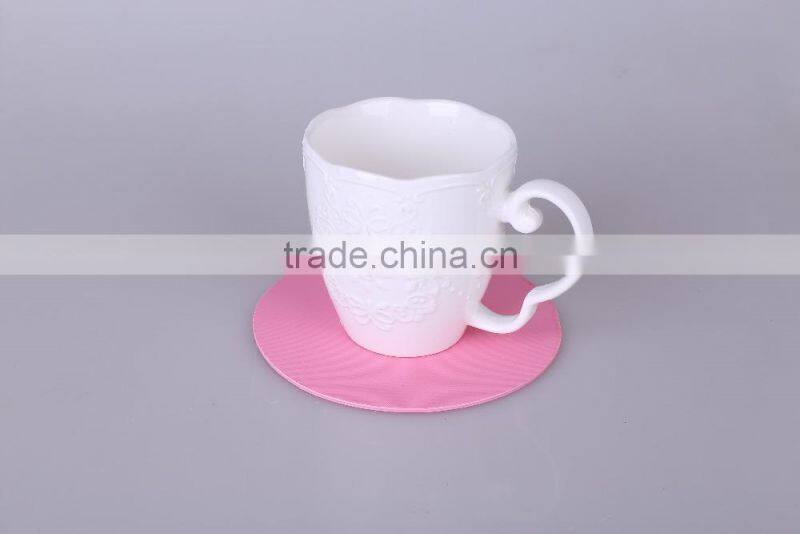 2015 new products home used high temperature resist eco-friendly marerial EVA pink green and blue fresh color round cup coaster
