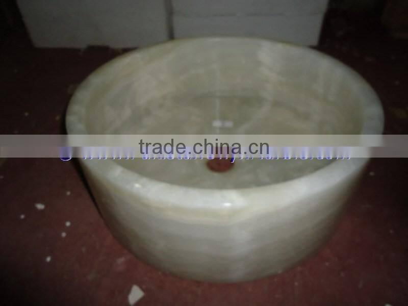 PAKISTAN SUPPLIER PURE WHITE ONYX ROUND BOWL SHAPED SINKS AND BASINS