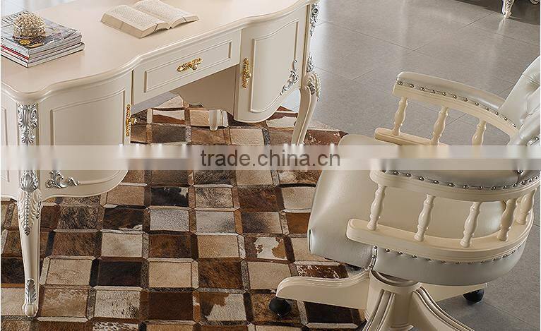 Concise design new classical office furniture solid wood white color swivel adjustable office chair