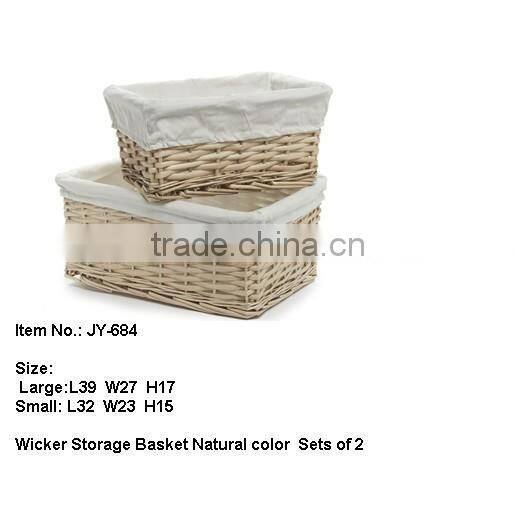 Dark brown wicker laundry basket Set With Liner