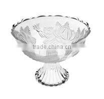 Glass ice cream cup with mbossing designs