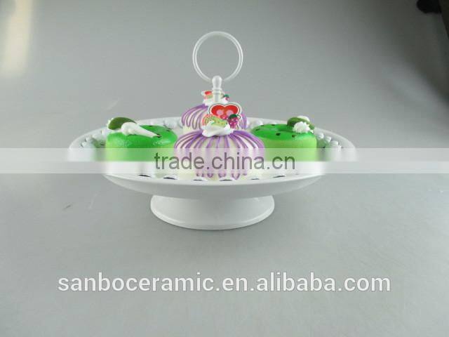 Colored mini cake stand in high fashion and quality, metal white cake stand