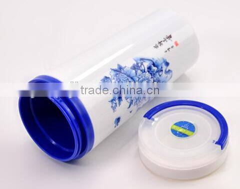 Supply fashion creative plastic double layer sealed thermal insulation Cup (400ml)