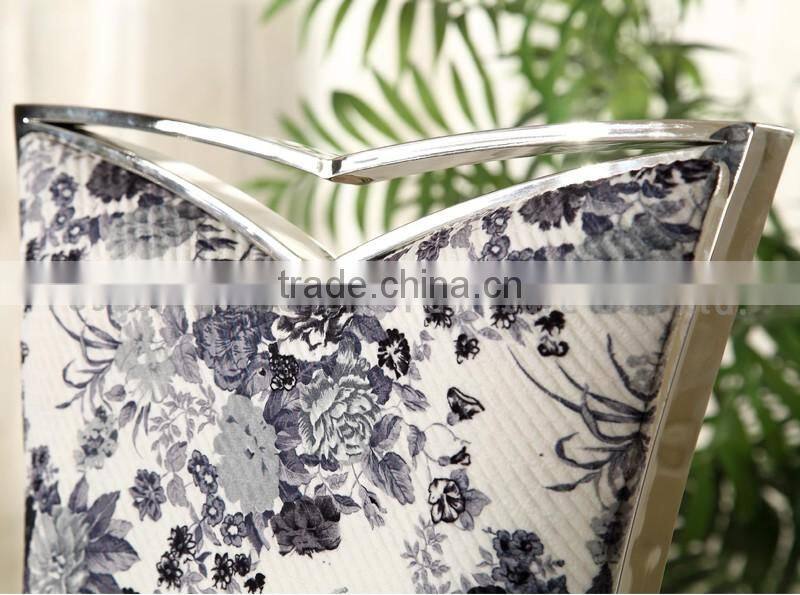 painting fabric cover mirror silver stainless steel dining chair
