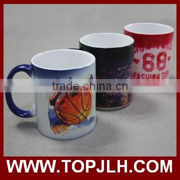 Popular design sublimation 11oz full color changing coffee cup