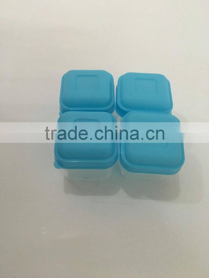 4pcs food grade plastic storage conatiner sqyare shape NINGBO plastic factory