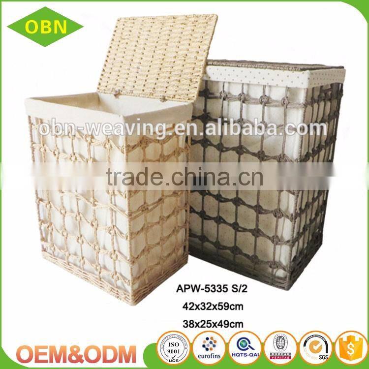 Wholesale customized China high quality cheap fabric hole weaving vintage hamper