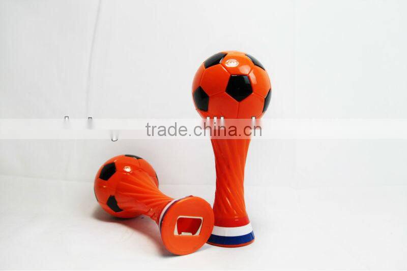 2014 hot sale for World Cup rattle with bottle opener