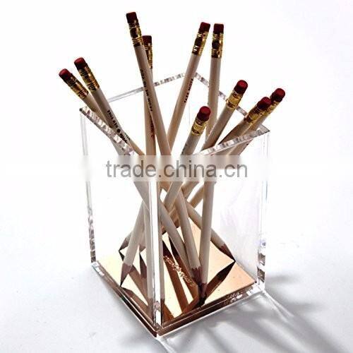 Custom Print Logo Transparent Pen Display Stand/Pen Holder