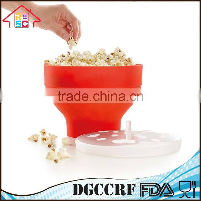 NBRSC Collapsable Make Pop Healthy Popcorn Microwave Popcorn Maker Popper Bowl Red