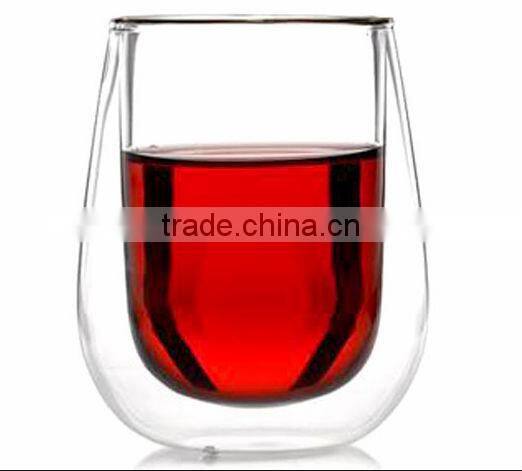 Hot selling 9oz double wall glass cup
