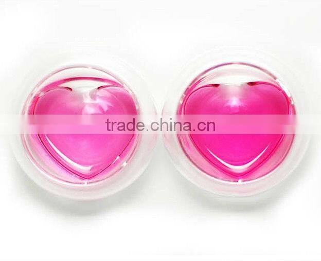 2oz heart-shaped double wall glass cup