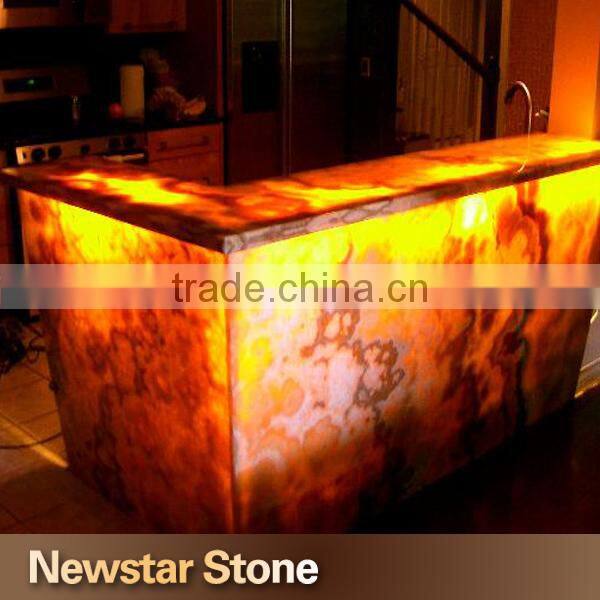 Good qualtiy polished lighted onyx bar top