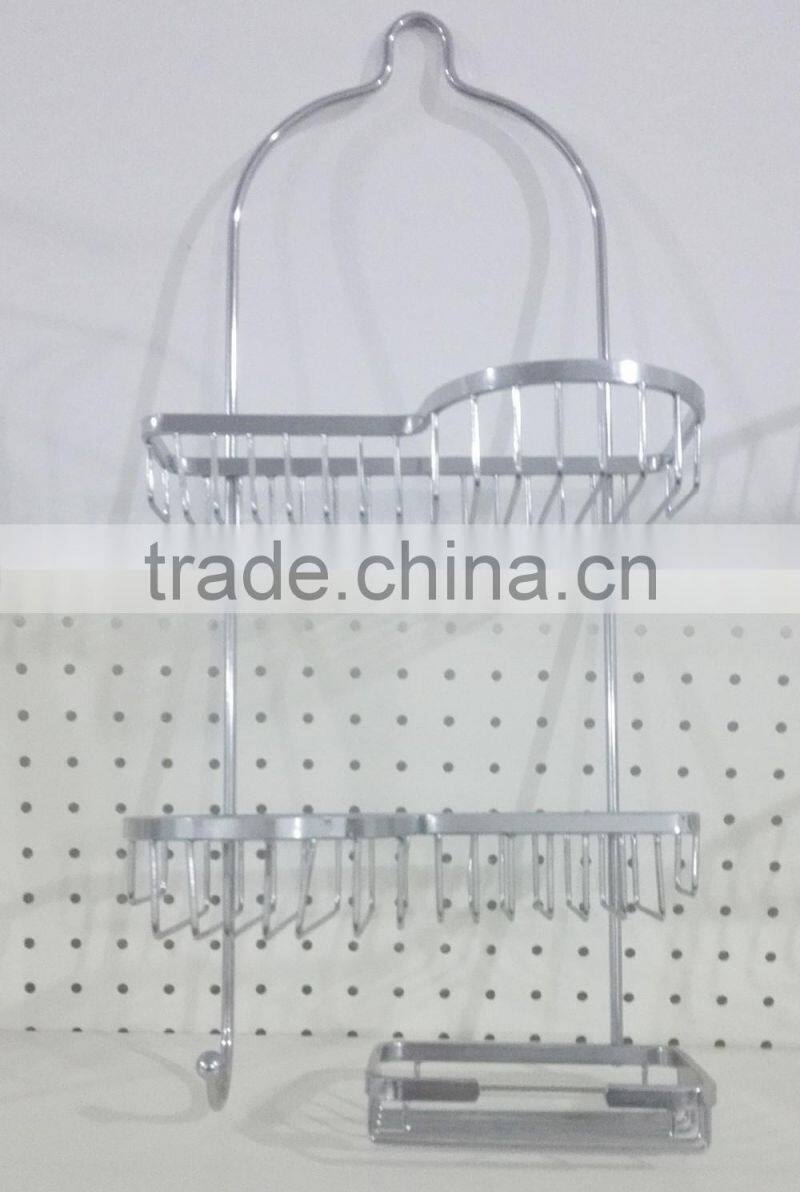 2 Tier Matel wire rectangular hanging storage wire basket/shower caddy