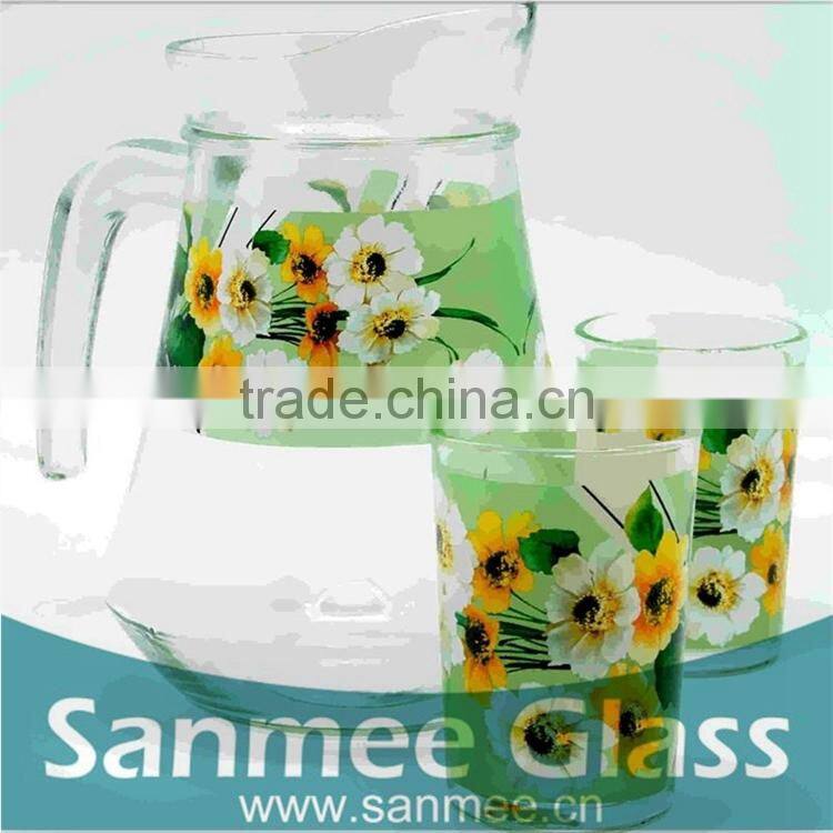 7PCS Glass Drinking Set Water Jug And Cups Drinking Glass Set