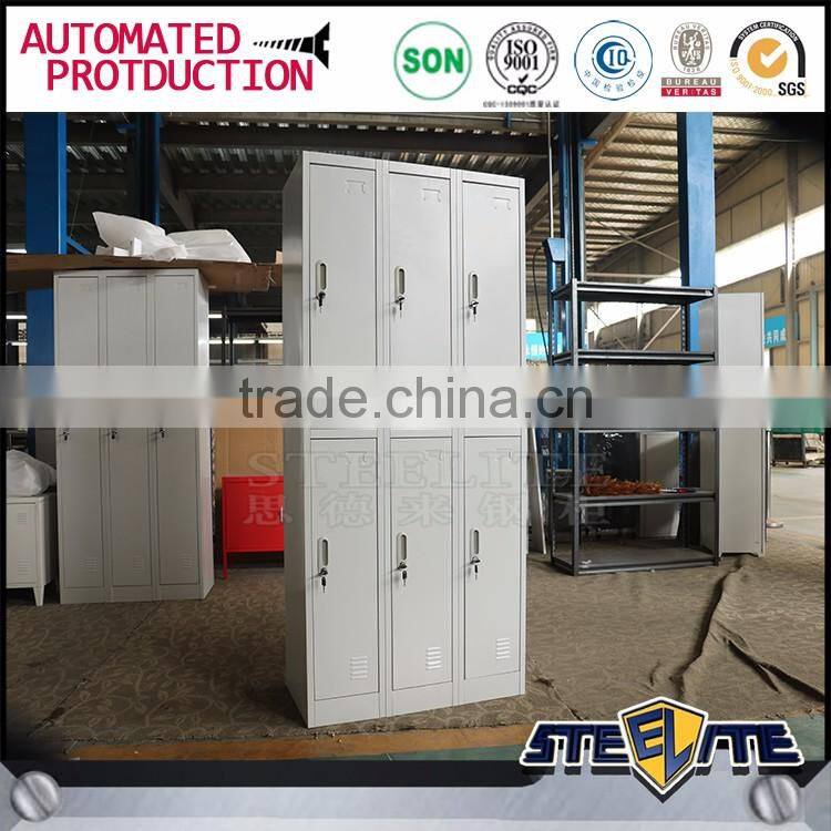 Cheap staff lockers steel clothing cabinet 6 door metal locker