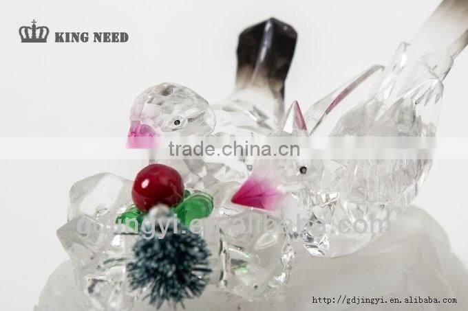 buautiful acrylic table decoration with LED for hummingbird