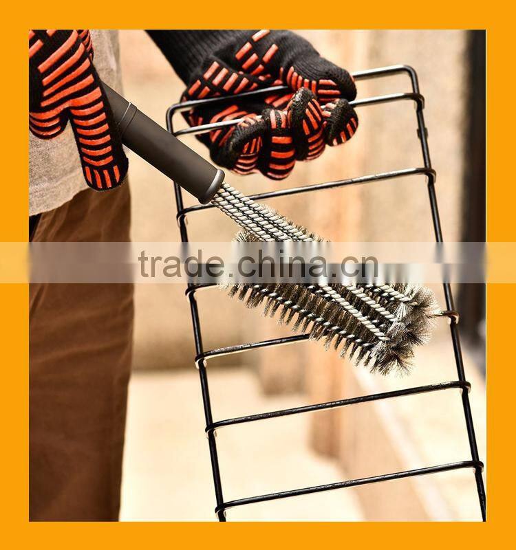 Professional Indoor Outdoor Kitchen Gloves,Premium Insulated & Silicone Lined Aramid Fiber Fire Proof Gloves