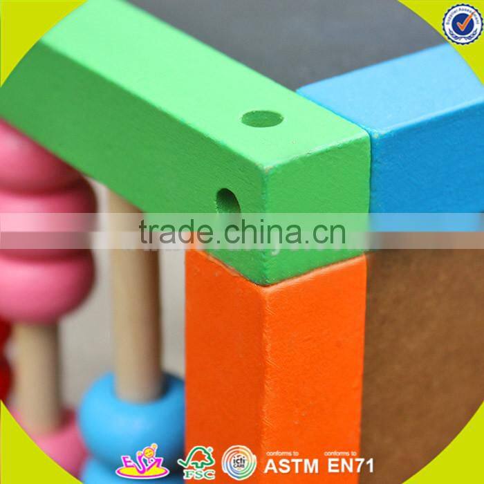 wholesale design funny cubic wire bead toy,multi-function wooden cubic wire bead toy for kids,wooden bead toy W11B060