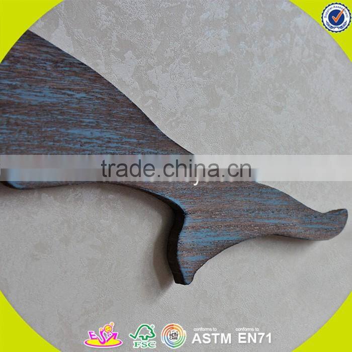 2017 New design home decorations wooden wall hanging top fashion whale shape wooden wall hanging W09D016