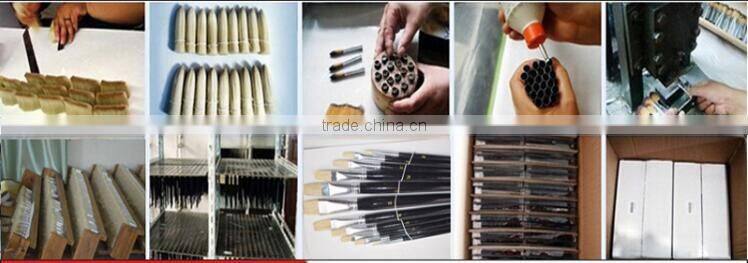 4" wall paint brush wood handle natural synthetic bristle blend filament