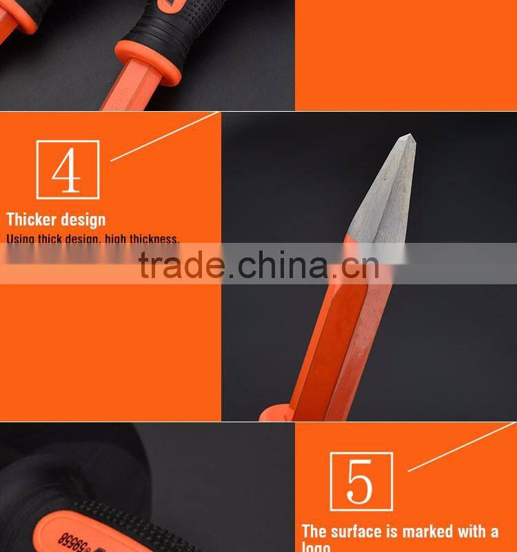 Hexagonal Forged Cold Moil Point Chisel With TPR Handle