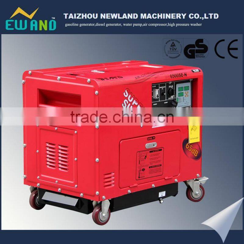 5KW silent diesel generator with 186FA engine,air cooled,small genset for homeuse