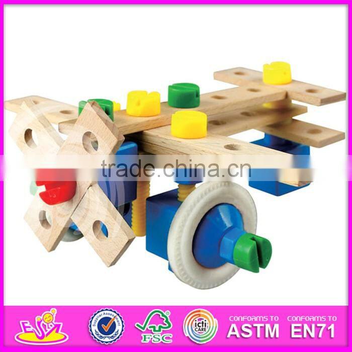 2016 new design kids diy wooden screw car toy W03C024