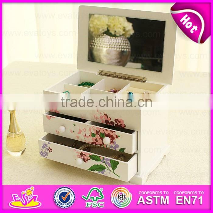 Handmade lovely wooden jewelry organizer W09E018-S