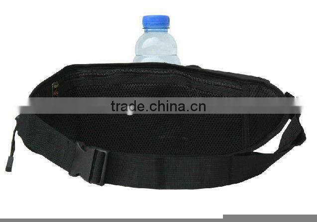 Black Nylon Waist Outdoor Bottle Bag