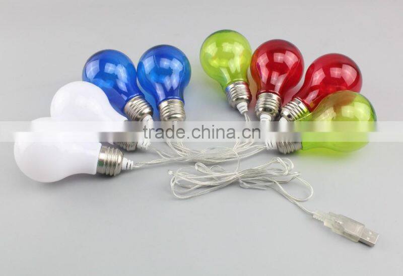 Colorful decorative indoor USB LED Globe String lights led bulb light for holiday gift