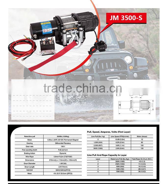 Electric AWD Winch Of 3500lbs For Yachht