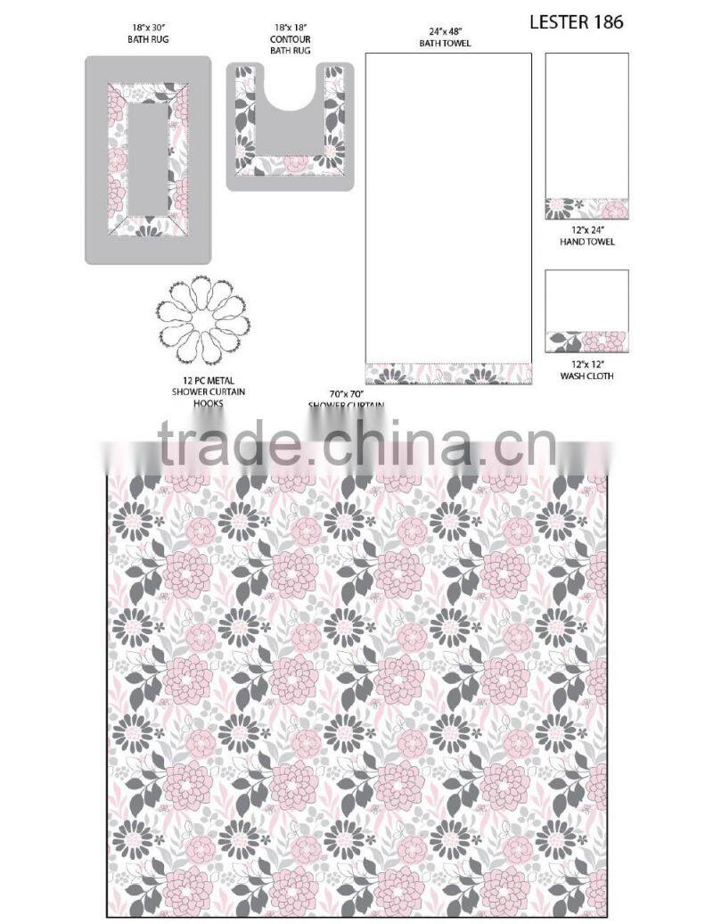 18PCS Embroidered Bathroom set