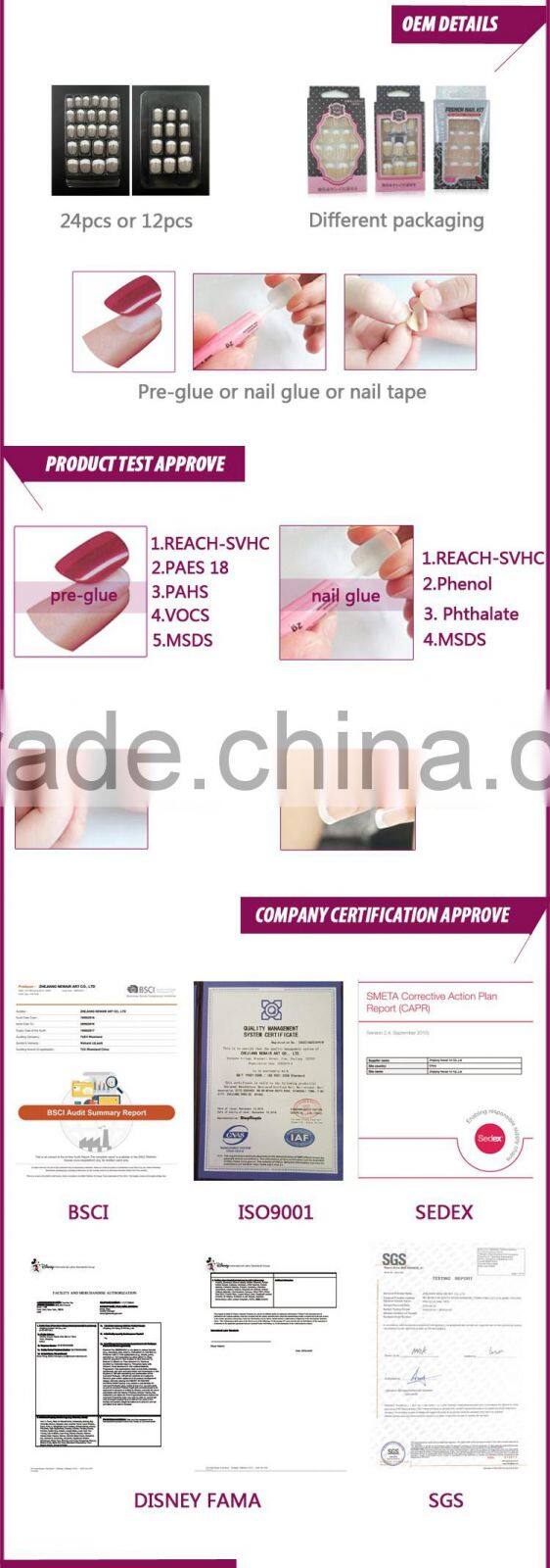 Beauty Nail Tips french style Fake Nail Tips for Decoration Nail Tips