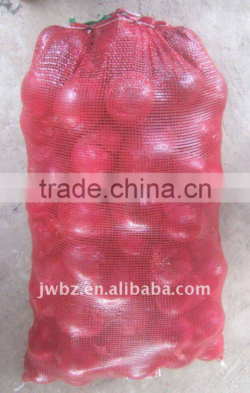 pp mesh leno, potato onion Packaging Bags,rose-red,cheery color.shinny!
