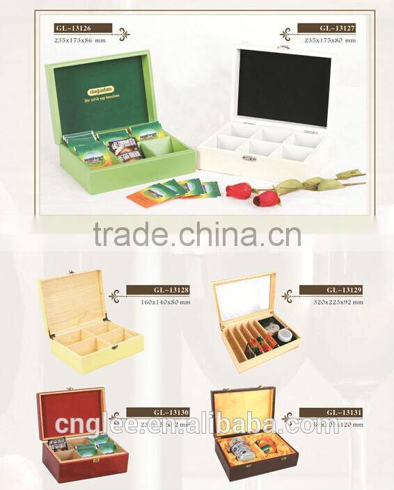 Custom made tea bag storage boxes, Pine wood gift box