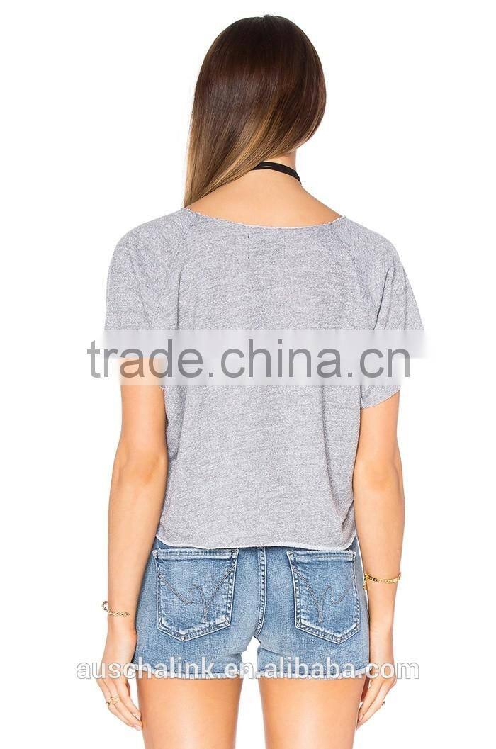 best selling ladies cut off mini raglan sweatshirt custom