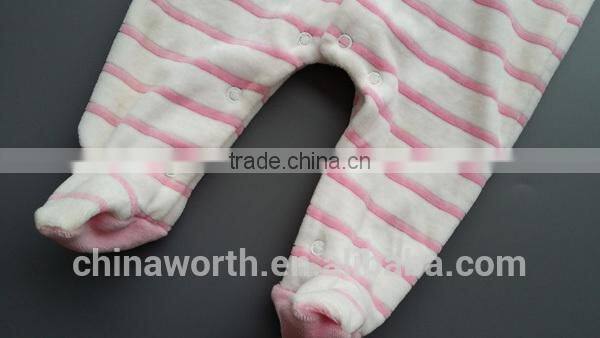 yarn dyed velvet romper for baby, baby winter romper