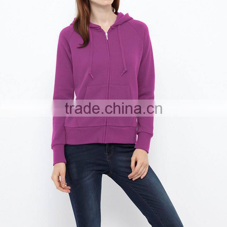 hot sale women fashion hoodies with zip in stock