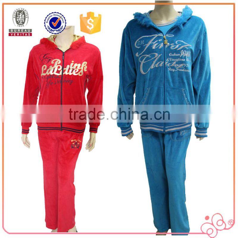 China supplier winter 3-piece red pretty womens sportswear set