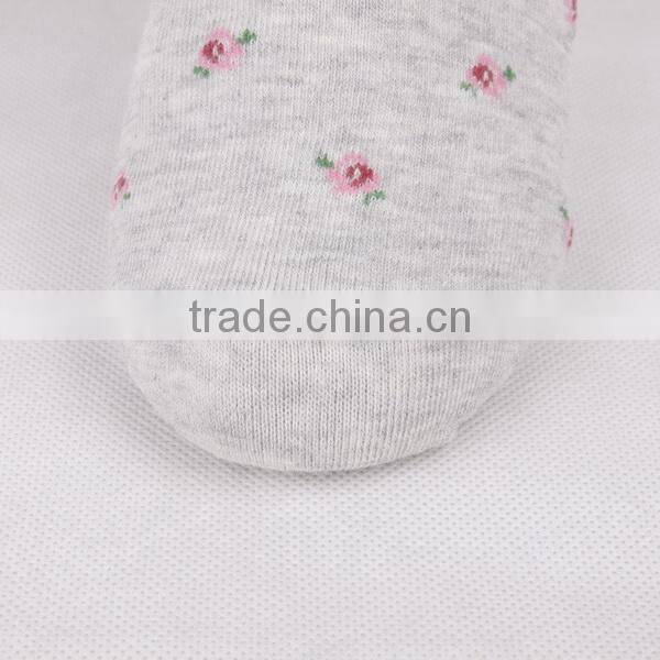 2014 custom wholesale colorful flower weave comfortable ladies cotton boat socks
