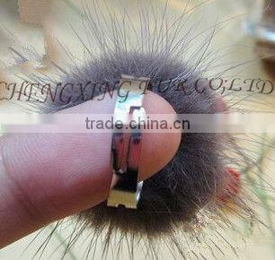 CX-F-01 Mink Fur Cute Ball Fashion Ring