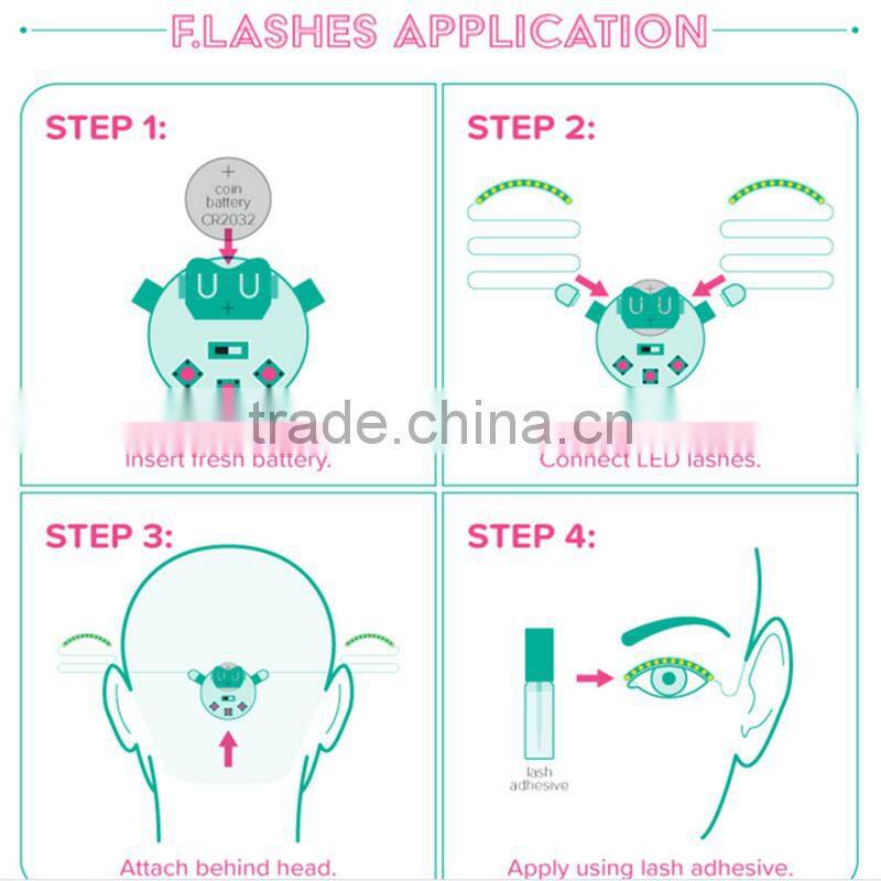 LED False Eyelashes lamp Multi color LED Light with Sound control