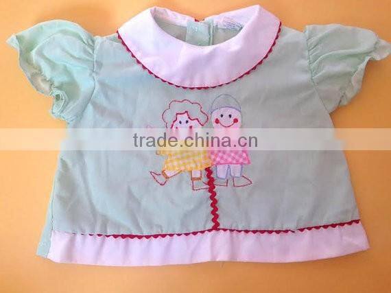 Wholesale cute embroider baby boutique frock designs of little girl clothes for baby wear