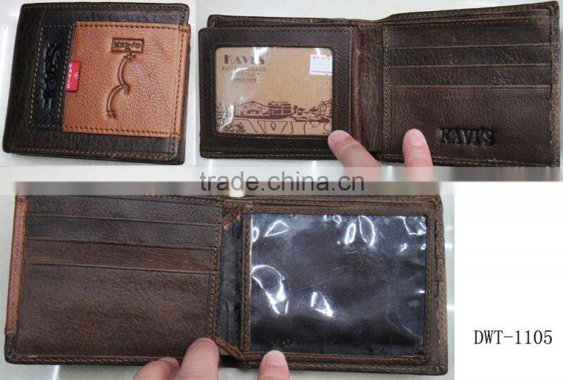 Fashion new real leather patches work man latest notecase